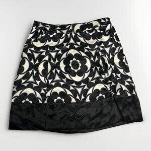 NWT Banana Republic Silk A Line Skirt Black White Size 10 MSRP $79.00 *See Desc*